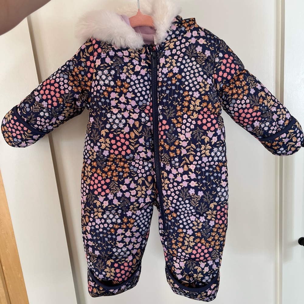Carter's Floral Puffer Jacket - Pink, Orange, White, Blue